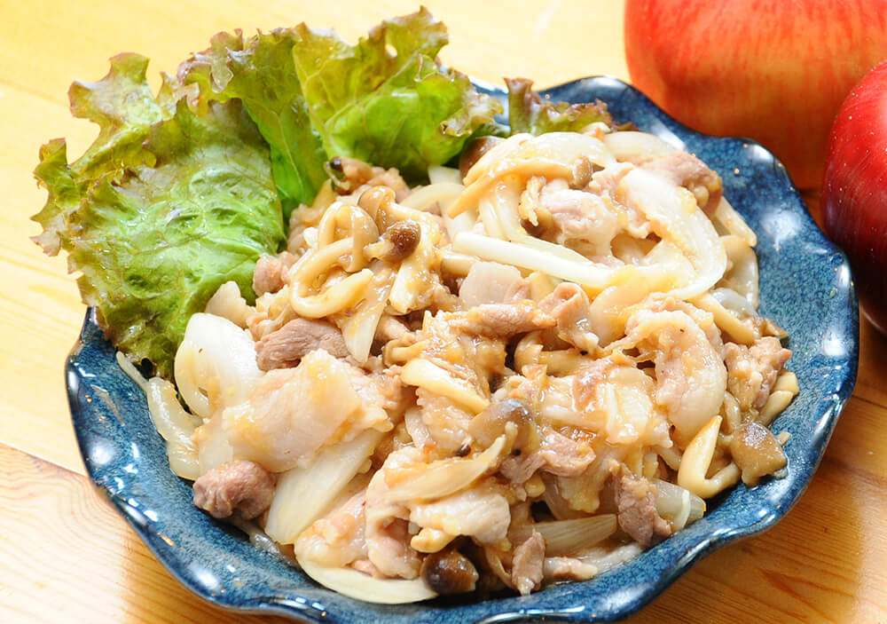 青森りんごソースの生姜焼き